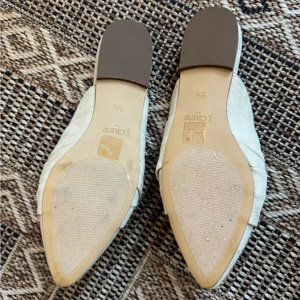 J. Crew Cream Mules with Knot Detail Size 5.5 - Picture 3 of 3